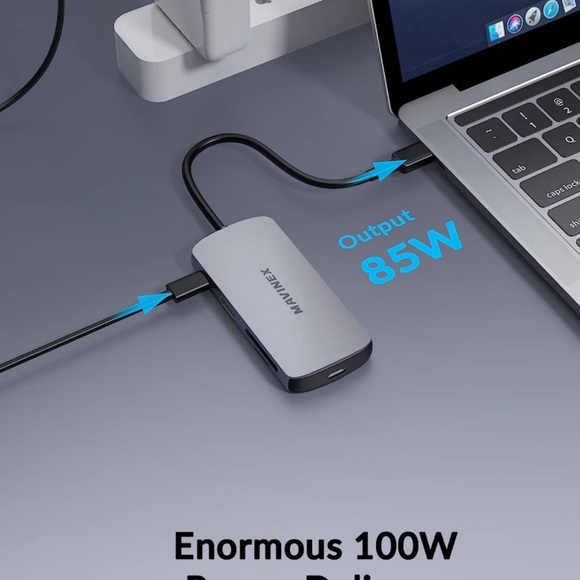 New USB C Hub, 8 in 1 USB C to 4K HDMI MAVINEX USB C Adapter - Picture 4 of 6